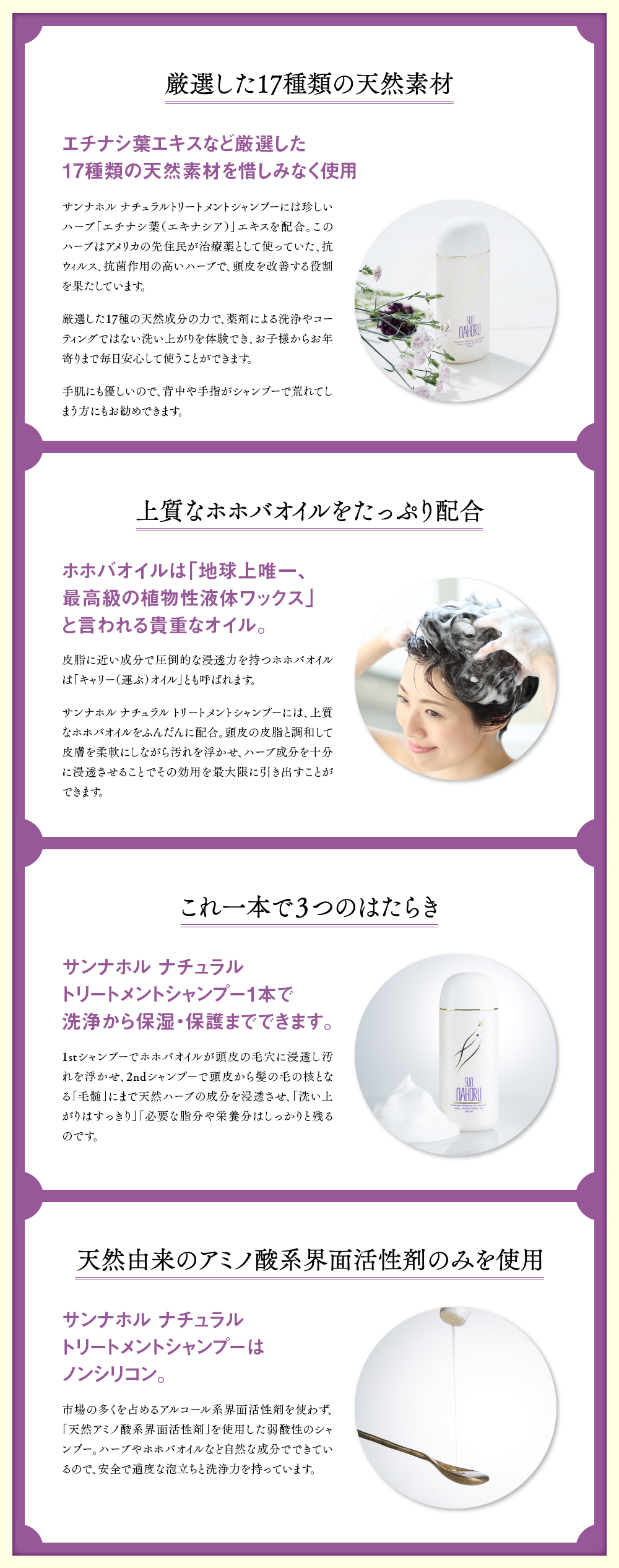 サンナホル ナチュラルトリートメントシャンプー【1週間お試し